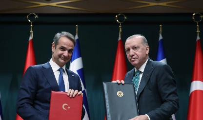 Cumhurbaşkanı Erdoğan Miçotakis'i kabul etti