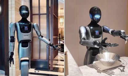 Dünyanın ilk tam robotik oteli! XMAN-R1 resepsiyonda misafirleri karşılıyor