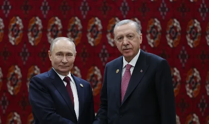 Erdoğan ile Putin Türkmenistan'da görüştü