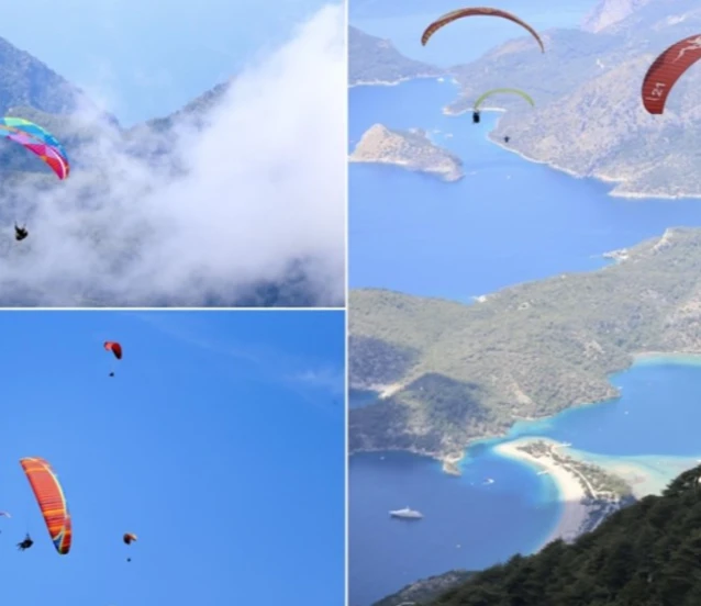 Fethiye'deki Babadağ, yamaç paraşütü tutkunlarını ağırlıyor