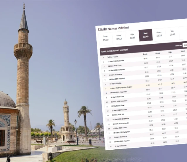 İzmir Namaz Vakitleri 2026!