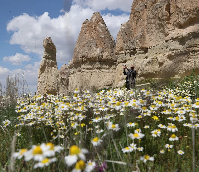 Kapadokya çiçeklerle buluştu