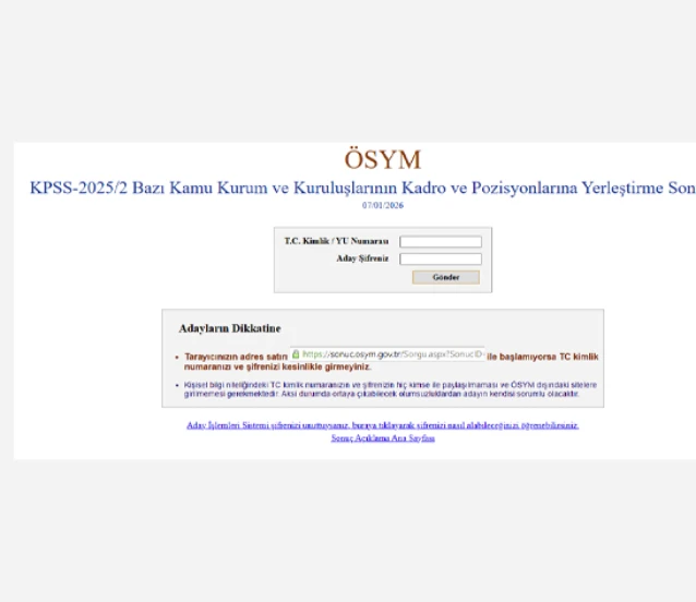 KPSS 2025/2 tercih sonuçları açıklandı