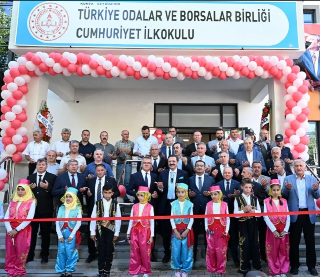Seydişehir TOBB Cumhuriyet İlkokulu açıldı! Hisarcıklıoğlu da katıldı