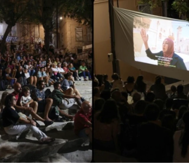 Siros Adası'nda, Filistin direnişini konu alan belgesel gösterimi yapıldı
