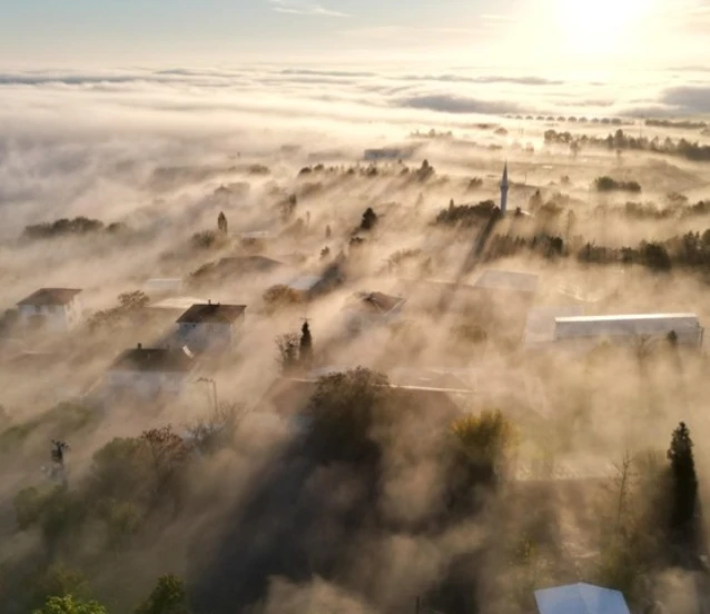 Tekirdağ'daki sis kartpostallık görüntüler oluşturdu