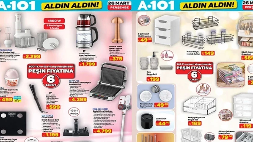 A101’DE BU HAFTA | A101 26 Mart 2026 aktüel indirim kataloğu yayınlandı! Çok uyguna ürünler