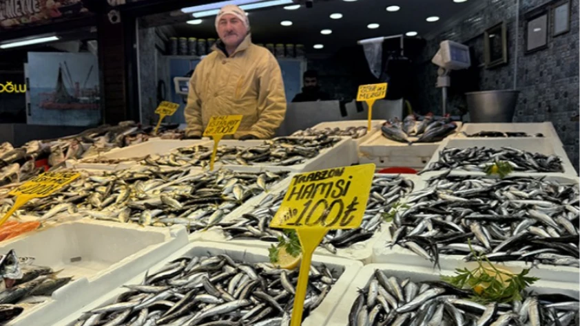 Balık tezgahlarında hamsi ve istavrit 100 lira