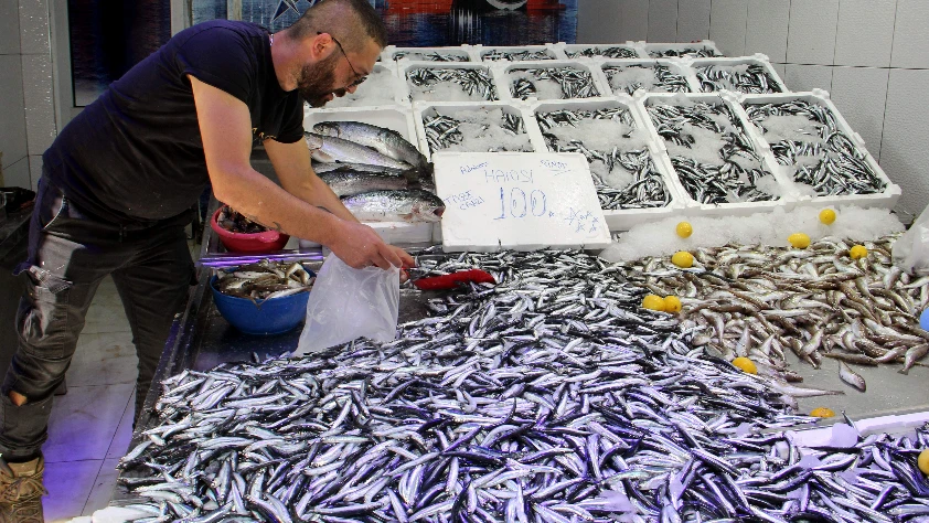 Balıkçı tezgahlarında hamsi bereketi Balıkçı tezgahlarında hamsi bereketi