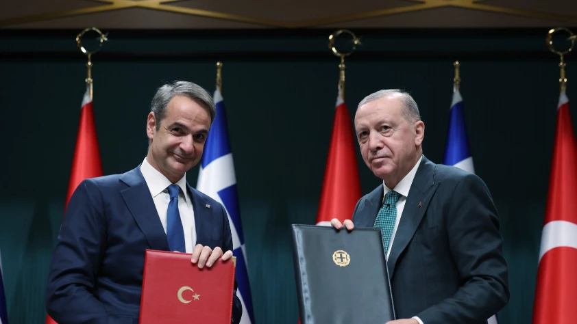 Cumhurbaşkanı Erdoğan Miçotakis'i kabul etti: Ticarette hedef 10 milyar dolar