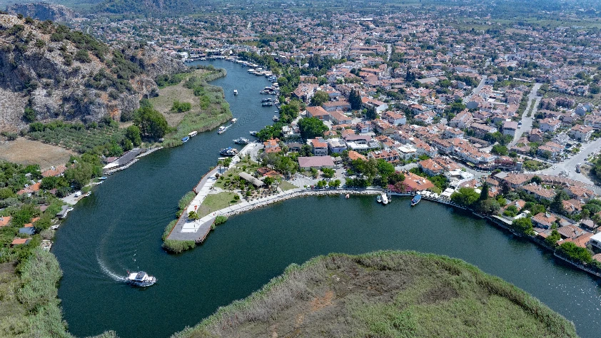 Dalyan'da dron çekimi yapıldı