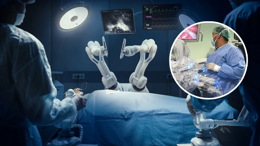 Doktor ekranda, robot kol ameliyatta
