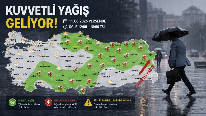 METEOROLOJİ AÇIKLADI: Kuvvetli yağış ve rüzgar geliyor! İşte o şehirler