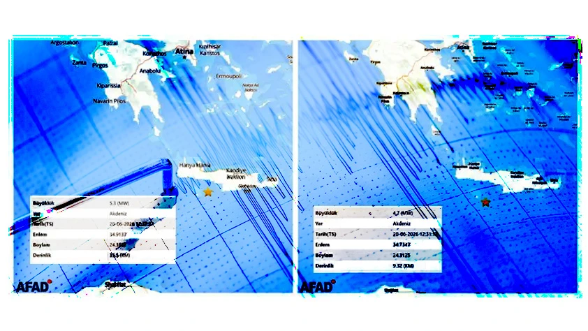 SON DEPREMLER LİSTESİ SON DAKİKA: Akdeniz’de önce 4.7 sonra 5.3 büyüklüğünde deprem!
