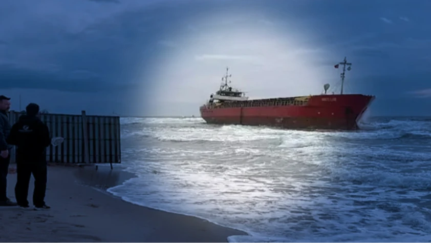 Tekirdağ’da karaya oturan kuru yük gemisi için kurtarma çalışmaları sürüyor