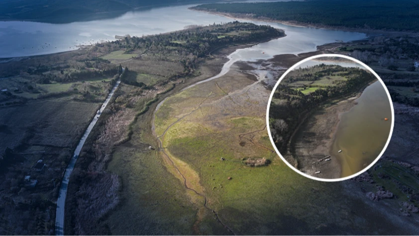 Terkos Gölü'ndeki su seviyesi düştü! Tarih ortaya çıktı