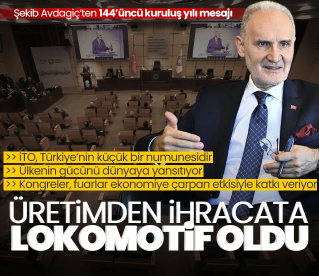 İTO Başkanı Şekib Avdagiç’ten 144. kuruluş yılı mesajı: Türkiye'nin gücünü dünyaya yansıtıyor