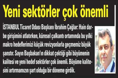 Yeni sektörler çok önemli Yeni sektörler çok önemli