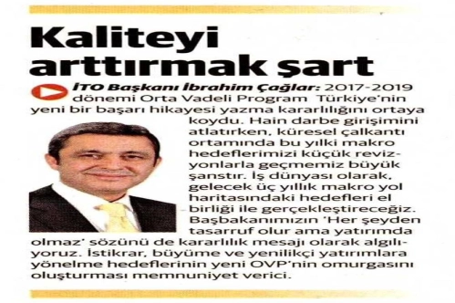 Kaliteyi arttırmak şart Kaliteyi arttırmak şart