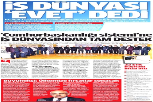 İş dünyası 'evet' dedi İş dünyası 'evet' dedi