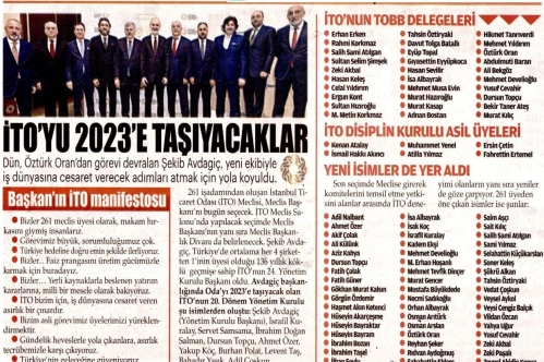 İTO'yu 2023'e taşıyacaklar İTO'yu 2023'e taşıyacaklar