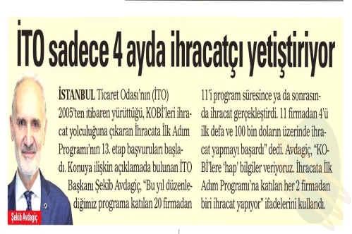 İTO sadece 4 ayda ihracatçı yetiştiriyor İTO sadece 4 ayda ihracatçı yetiştiriyor
