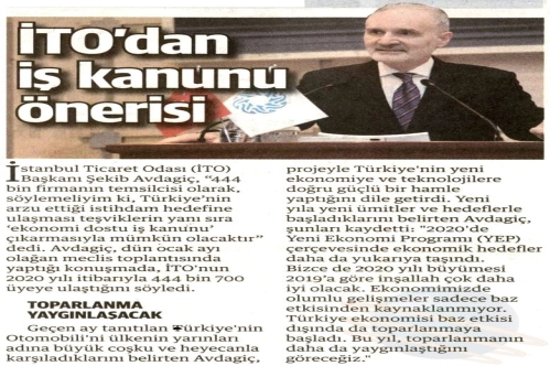 İTO'dan iş kanunu önerisi İTO'dan iş kanunu önerisi