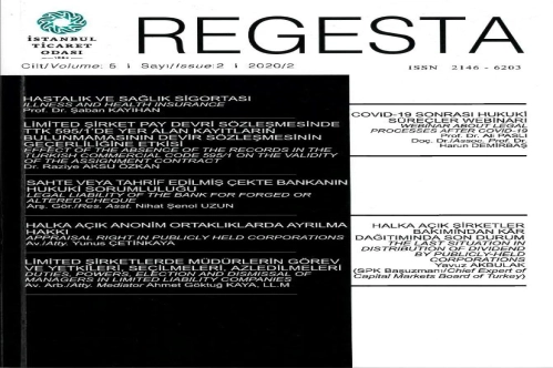 REGESTA’nın 2020 yılı ikinci sayısı yayınlandı REGESTA’nın 2020 yılı ikinci sayısı yayınlandı