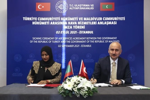 Türkiye ile Maldivler arasında Hava Ulaştırma Anlaşması imzalandı Türkiye ile Maldivler arasında Hava Ulaştırma Anlaşması imzalandı
