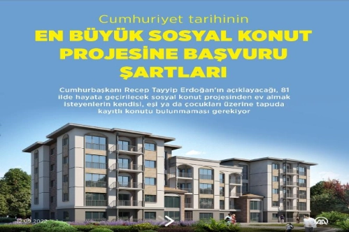 Cumhuriyet tarihinin en büyük sosyal konut projesine başvuru şartları belirlendi Cumhuriyet tarihinin en büyük sosyal konut projesine başvuru şartları belirlendi