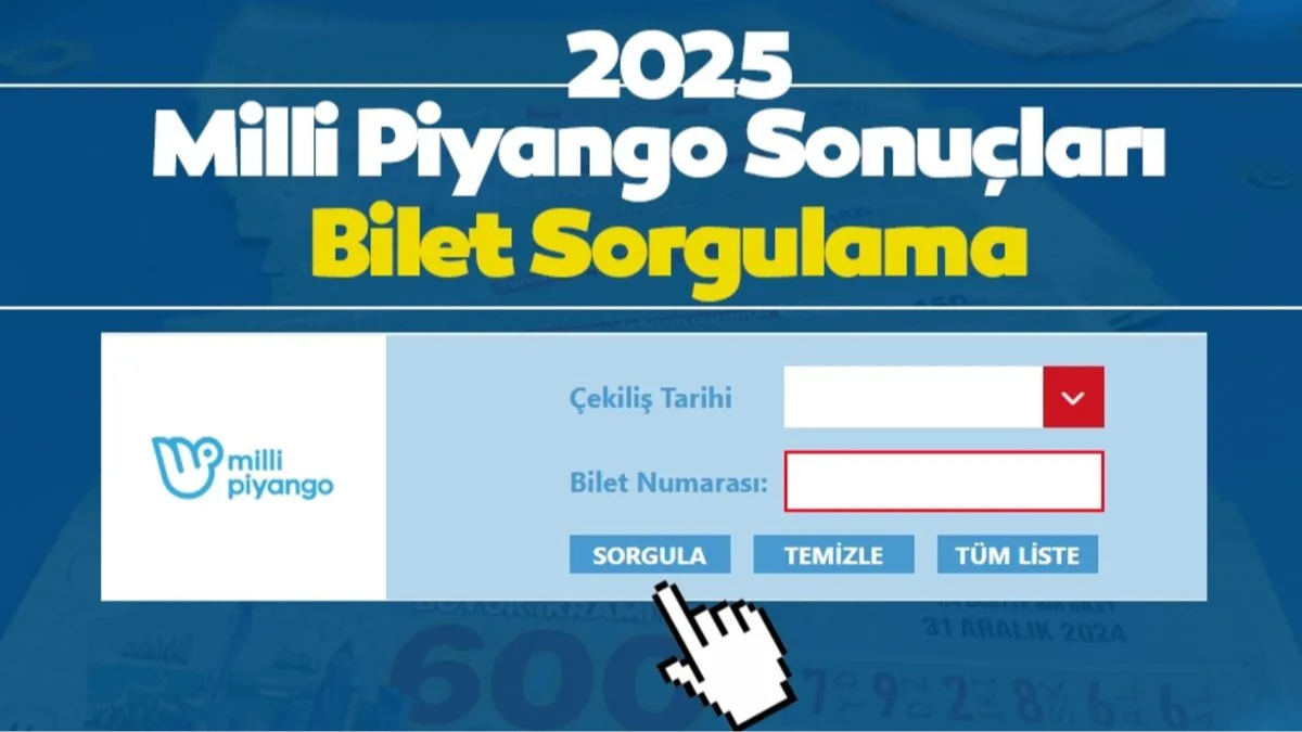 MİLLİ PİYANGO SONUÇLARI AÇIKLANIYOR: 2025 Yılbaşı çekilişi bilet sorgulama ve büyük ikramiye kazanan numaralar! MİLLİ PİYANGO SONUÇLARI AÇIKLANIYOR: 2025 Yılbaşı çekilişi bilet sorgulama ve büyük ikramiye kazanan numaralar!