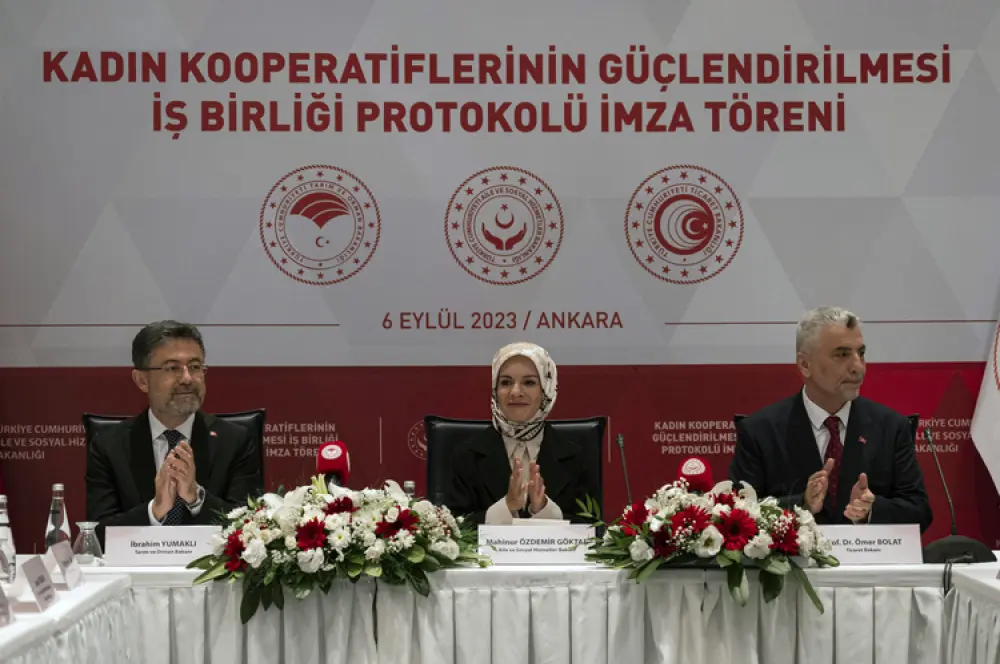 Üç bakanlıktan, "kadın kooperatifleri" için işbirliği protokolü Üç bakanlıktan, "kadın kooperatifleri" için işbirliği protokolü