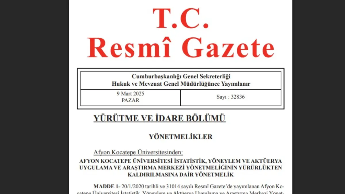Resmi Gazete'de bugün! 9 Mart 2025 Resmi Gazete kararları yayımlandı Resmi Gazete'de bugün! 9 Mart 2025 Resmi Gazete kararları yayımlandı