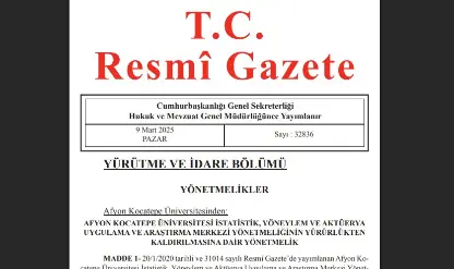 Resmi Gazete'de bugün! Resmi Gazete'de bugün!