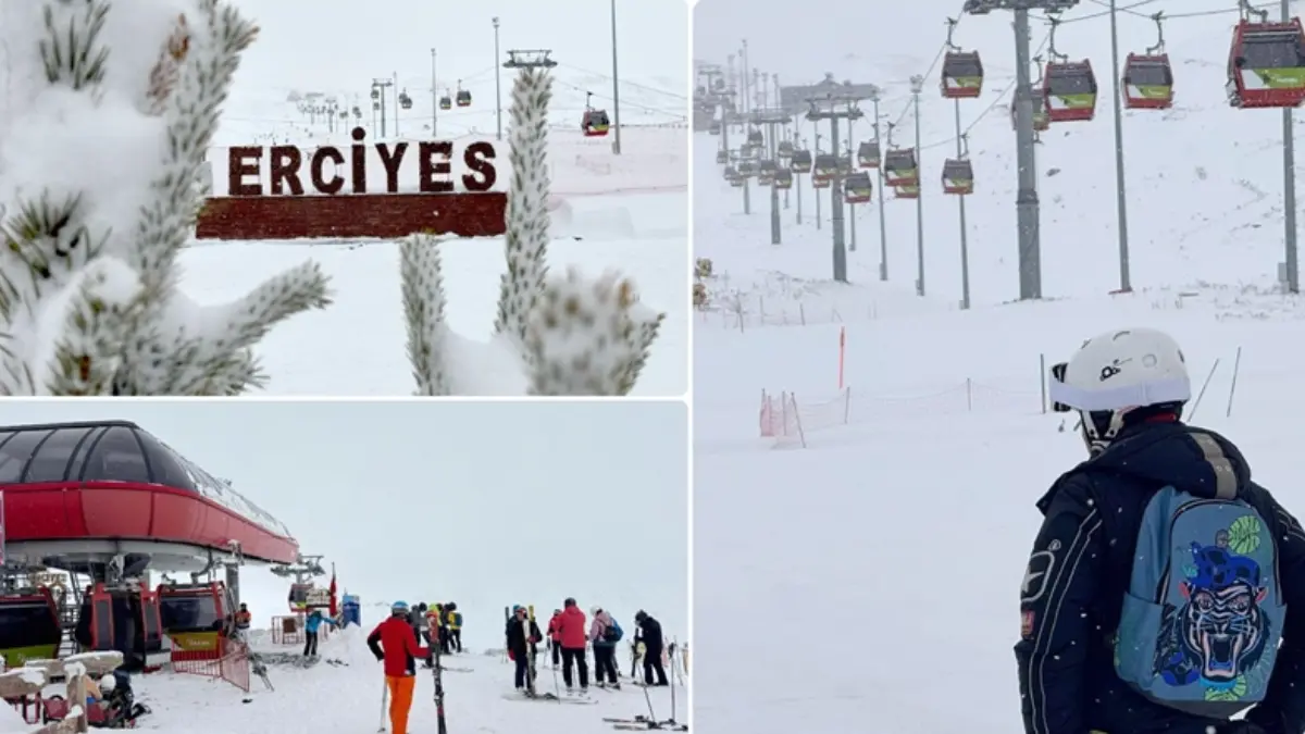 Erciyes'te kar kayak sezonunu 'Bahar'a çevirdi Erciyes'te kar kayak sezonunu 'Bahar'a çevirdi