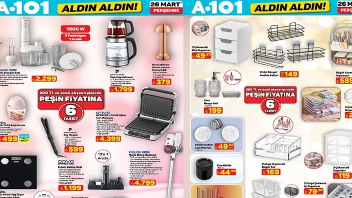 A101’DE BU HAFTA | A101 26 Mart 2026 aktüel indirim kataloğu yayınlandı! Çok uyguna ürünler A101’DE BU HAFTA | A101 26 Mart 2026 aktüel indirim kataloğu yayınlandı! Çok uyguna ürünler