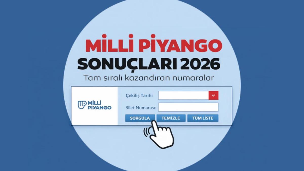 Milli Piyango sonuçları açıklandı! İşte 800 milyon TL’lik 2026 yılbaşı çekilişi sorgulama ekranı