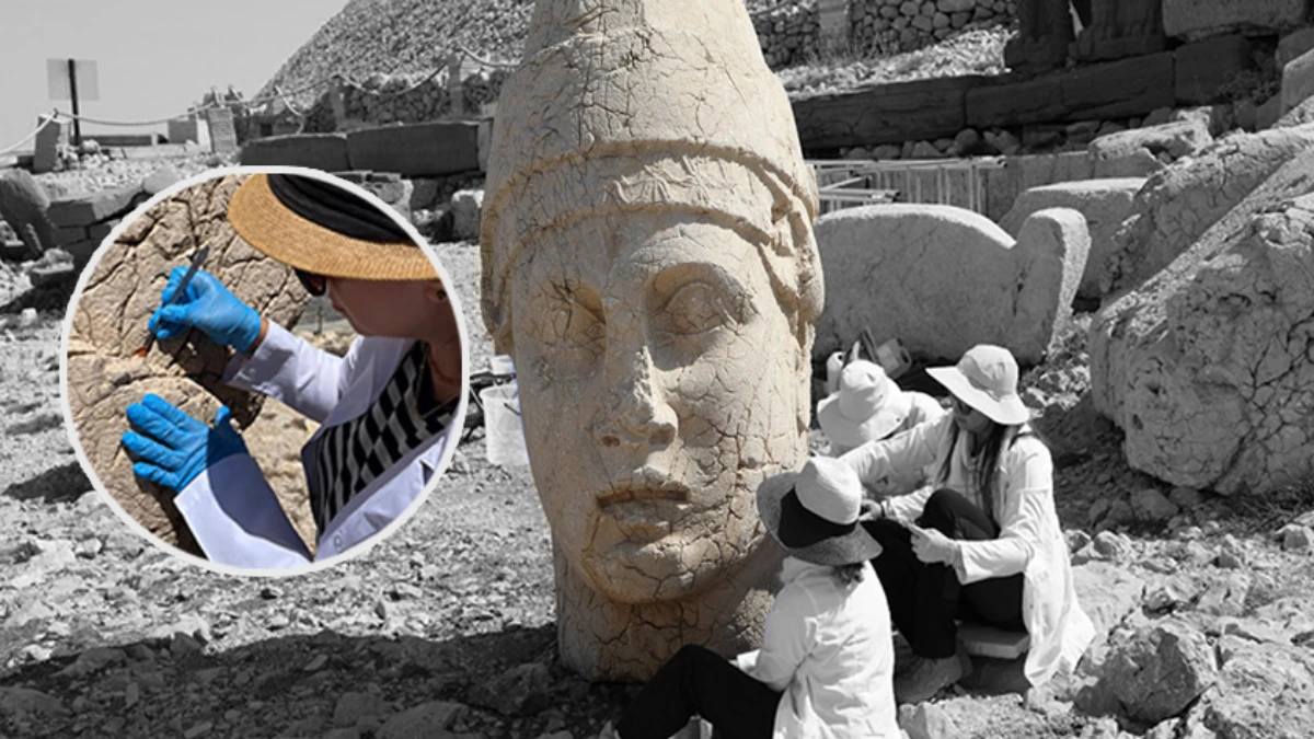 Nemrut'un zirvesinde restorasyon çalışması başladı! Nanoteknoloji kullanılacak Nemrut'un zirvesinde restorasyon çalışması başladı! Nanoteknoloji kullanılacak
