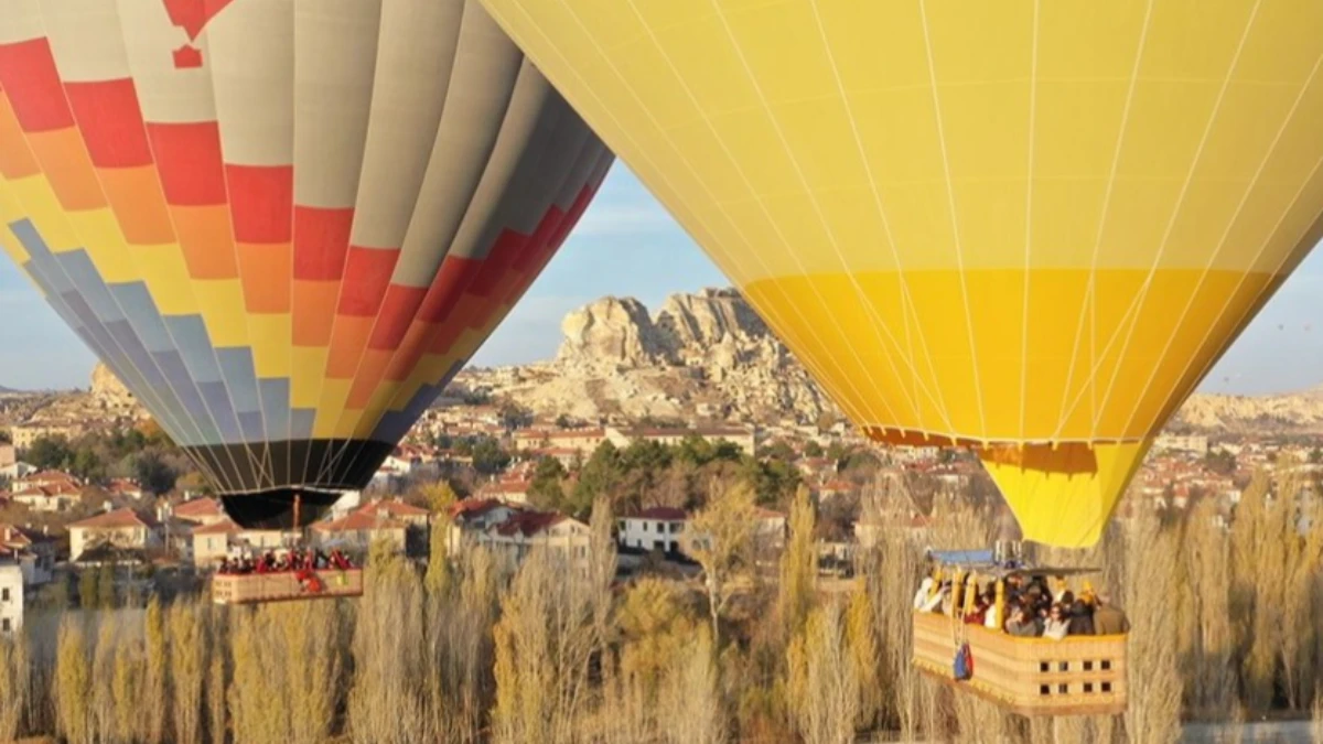 Nevşehir'de sıcak hava balonları öğretmenler için havalandı Nevşehir'de sıcak hava balonları öğretmenler için havalandı