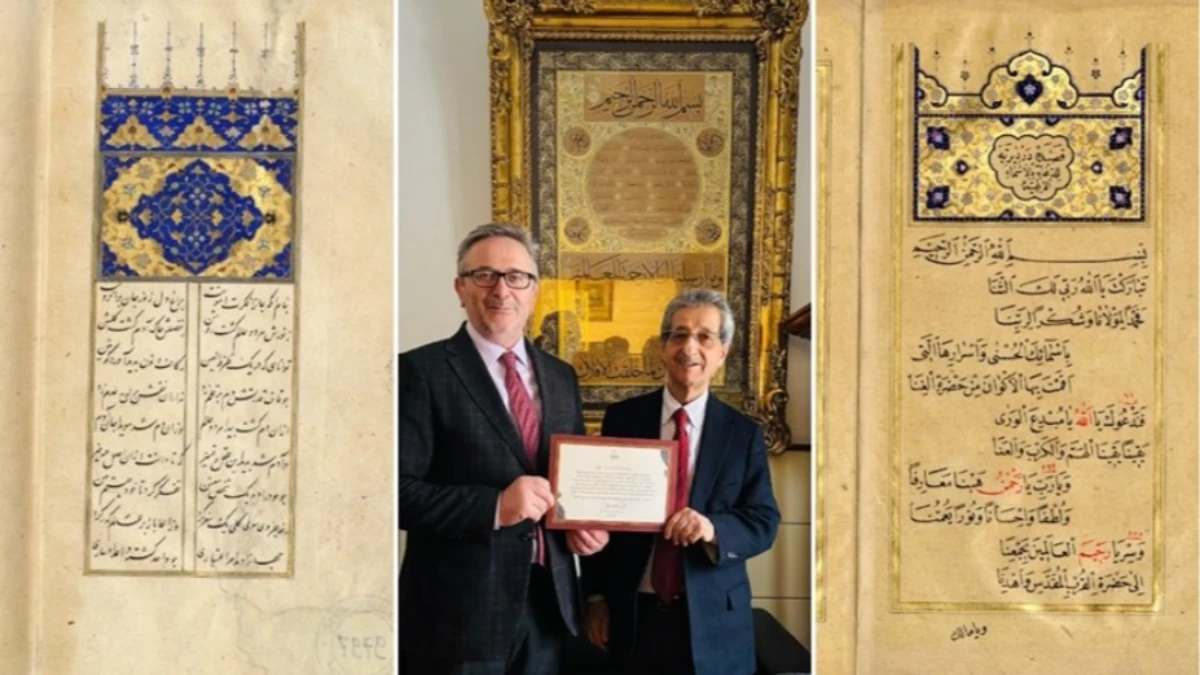 Prof. Dr. Muhittin Serin, yazma eser koleksiyonundan bir seçkiyi TÜYEK'e bağışladı Prof. Dr. Muhittin Serin, yazma eser koleksiyonundan bir seçkiyi TÜYEK'e bağışladı