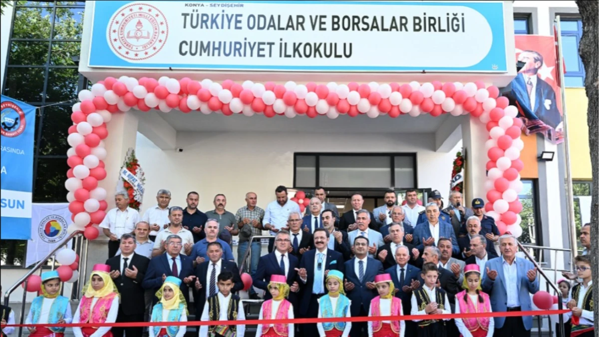 Seydişehir TOBB Cumhuriyet İlkokulu açıldı! Başkan Hisarcıklıoğlu da katıldı