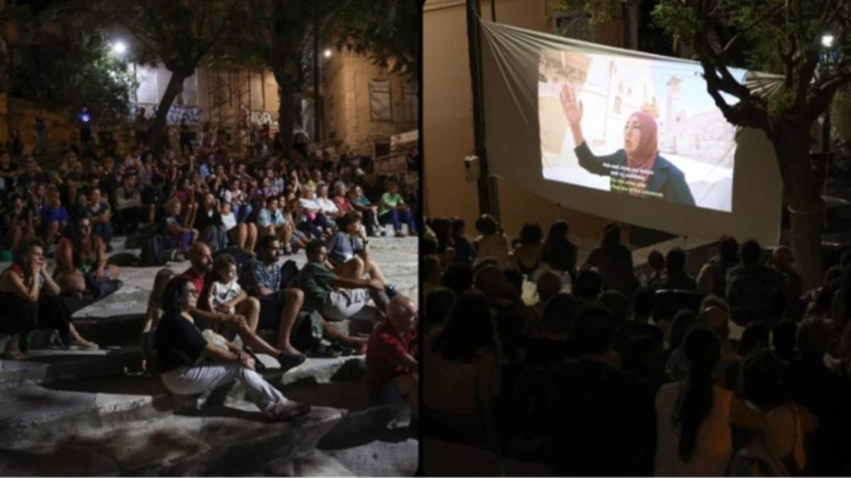 Siros Adası'nda, Filistin direnişini konu alan belgesel gösterimi yapıldı Siros Adası'nda, Filistin direnişini konu alan belgesel gösterimi yapıldı