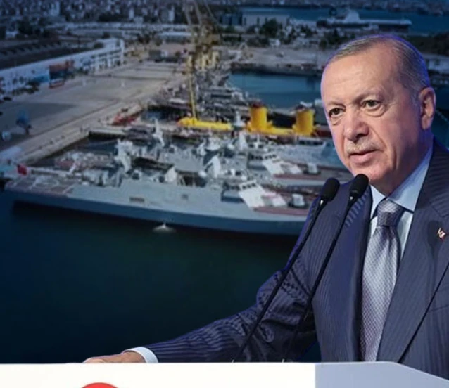 Cumhurbaşkanı Erdoğan 'tarihimizde bir ilk' diyerek açıkladı: NATO ve AB ülkesine savaş gemisi ihraç edildi