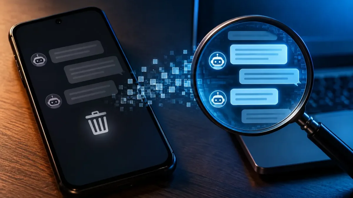 Silinen yapay zeka sohbetleri telefon belleğinden geri getirildi Silinen yapay zeka sohbetleri telefon belleğinden geri getirildi