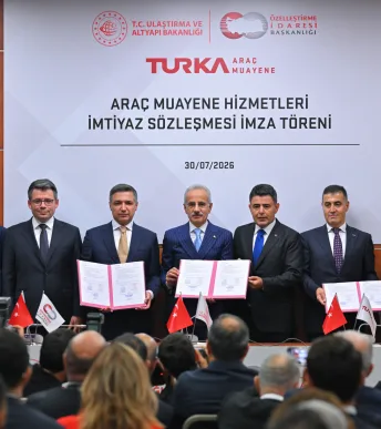 Araç muayene hizmetlerinde devir teslim: Turka 20 yıllık imtiyaz sözleşmesini imzaladı Araç muayene hizmetlerinde devir teslim: Turka 20 yıllık imtiyaz sözleşmesini imzaladı